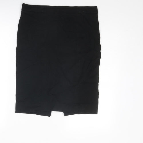 Gap Womens Black Cotton Straight & Pencil Skirt Size 10 Zip