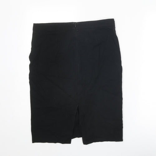 Gap Womens Black Cotton Straight & Pencil Skirt Size 10 Zip