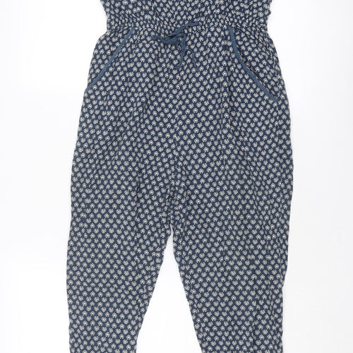 Staring at Stars Womens Blue Geometric Viscose Jumpsuit One-Piece Size S Pullover