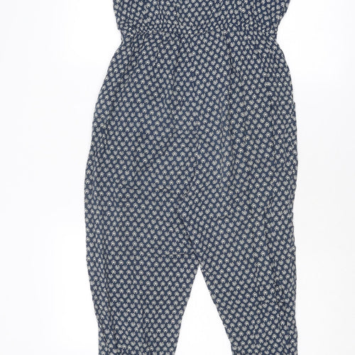 Staring at Stars Womens Blue Geometric Viscose Jumpsuit One-Piece Size S Pullover