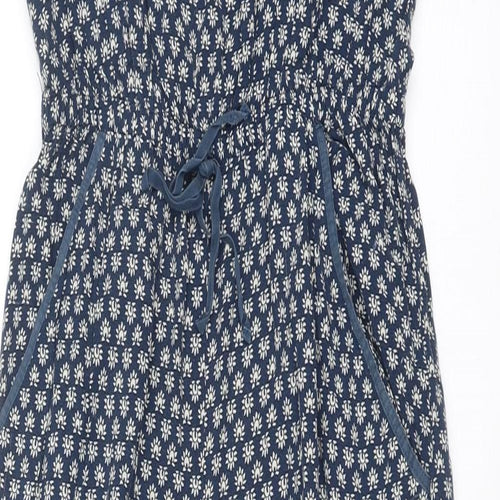 Staring at Stars Womens Blue Geometric Viscose Jumpsuit One-Piece Size S Pullover