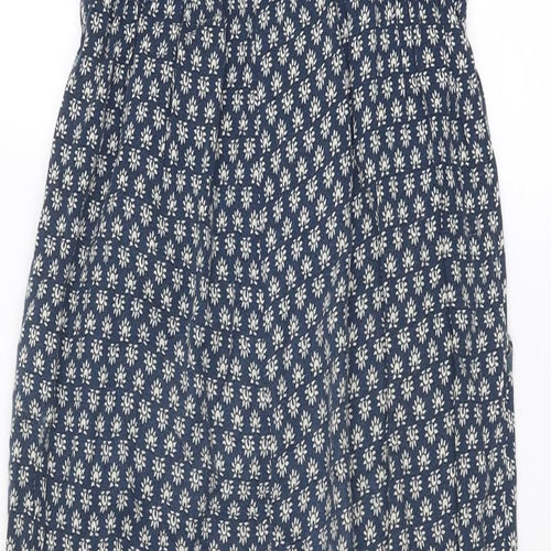 Staring at Stars Womens Blue Geometric Viscose Jumpsuit One-Piece Size S Pullover