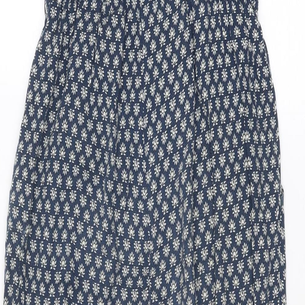Staring at Stars Womens Blue Geometric Viscose Jumpsuit One-Piece Size S Pullover