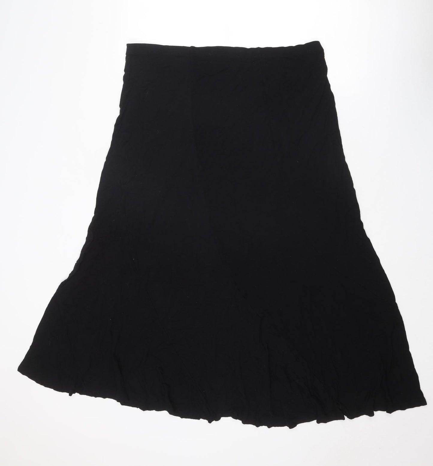 M&Co Womens Black Viscose Swing Skirt Size 18