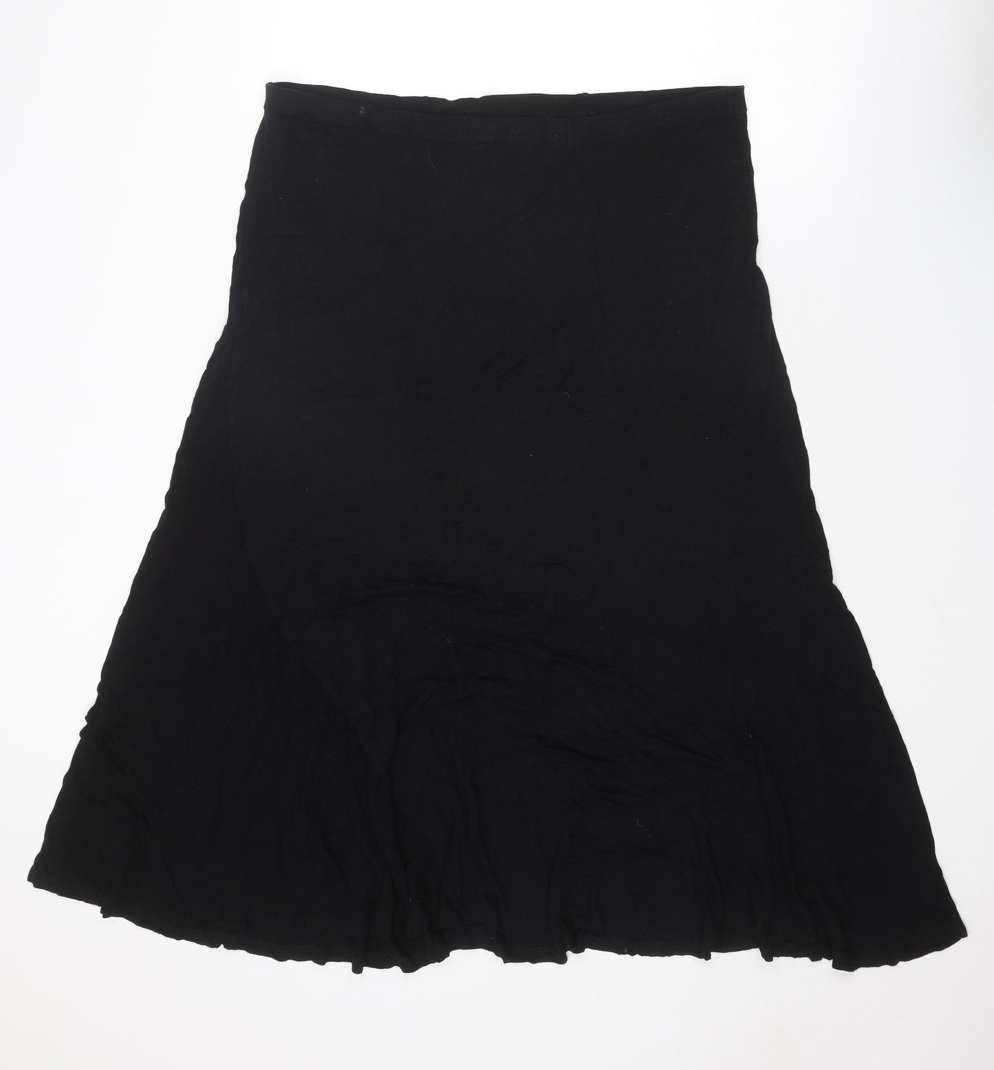 M&Co Womens Black Viscose Swing Skirt Size 18