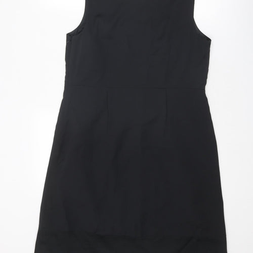 Autograph Womens Black Polyester A-Line Size 14 Round Neck Zip