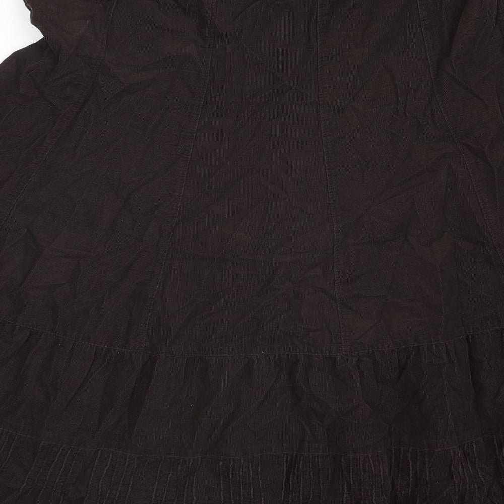Monsoon Womens Brown Cotton Peasant Skirt Size 14 Drawstring