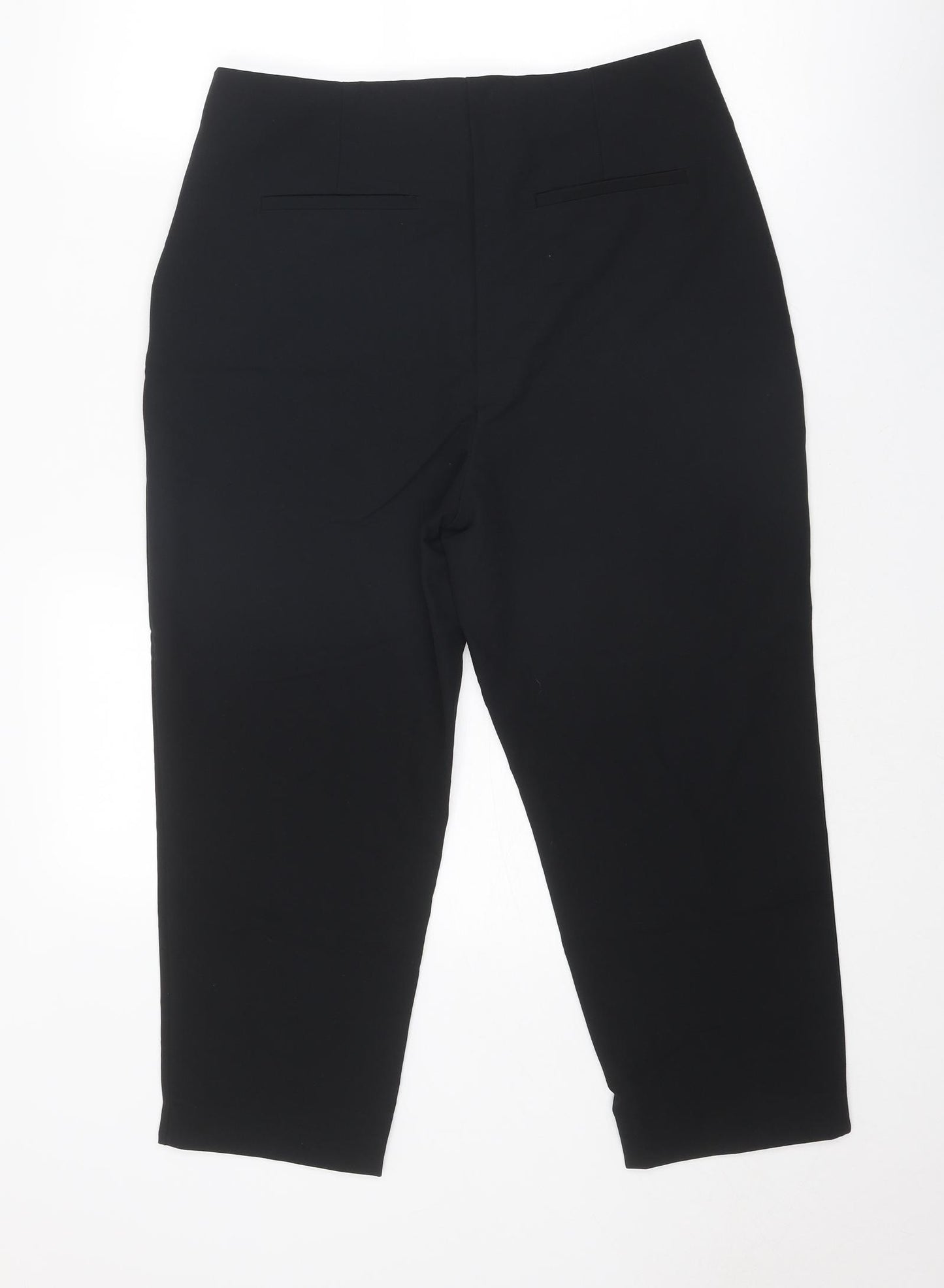 Miss Selfridge Womens Black Polyester Trousers Size 14 Regular Zip