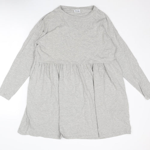 Noisy may Womens Grey Cotton Jumper Dress Size M Round Neck Pullover