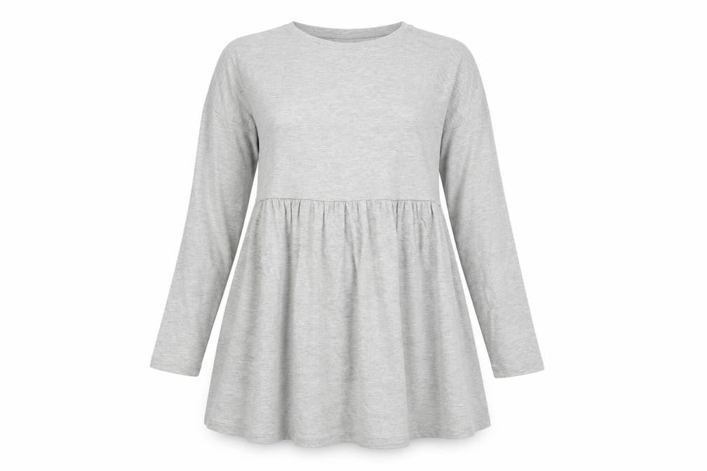Noisy may Womens Grey Cotton Jumper Dress Size M Round Neck Pullover
