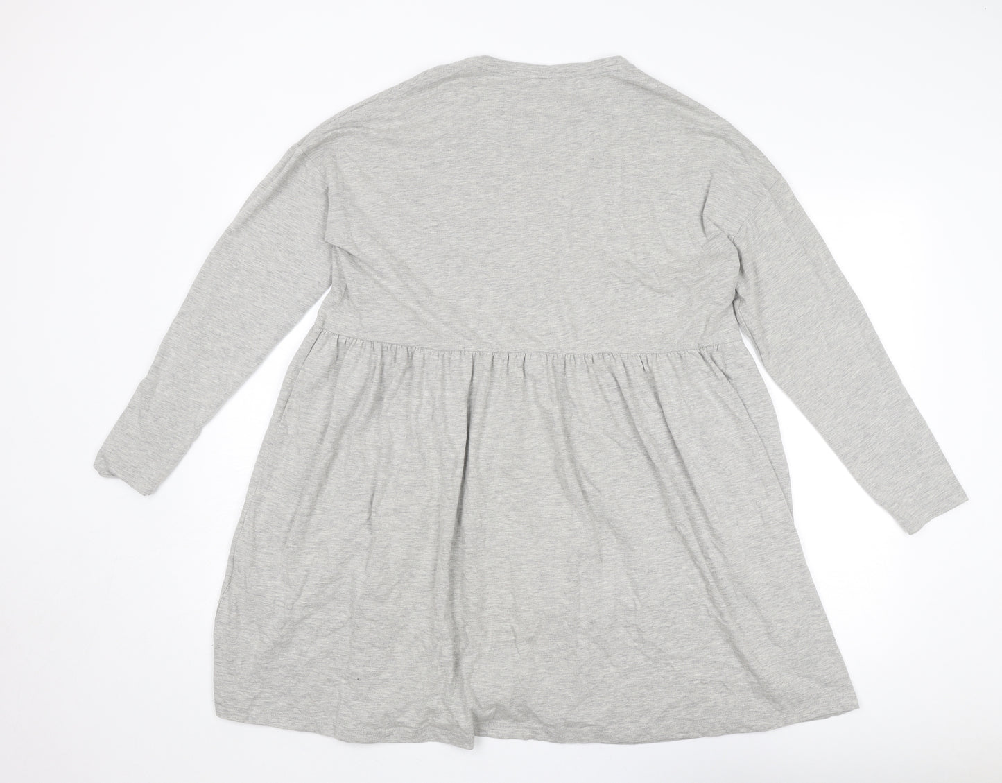 Noisy may Womens Grey Cotton Jumper Dress Size M Round Neck Pullover