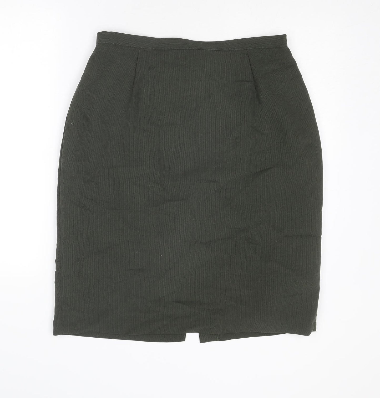 BHS Womens Green Polyester Straight & Pencil Skirt Size 18 Zip