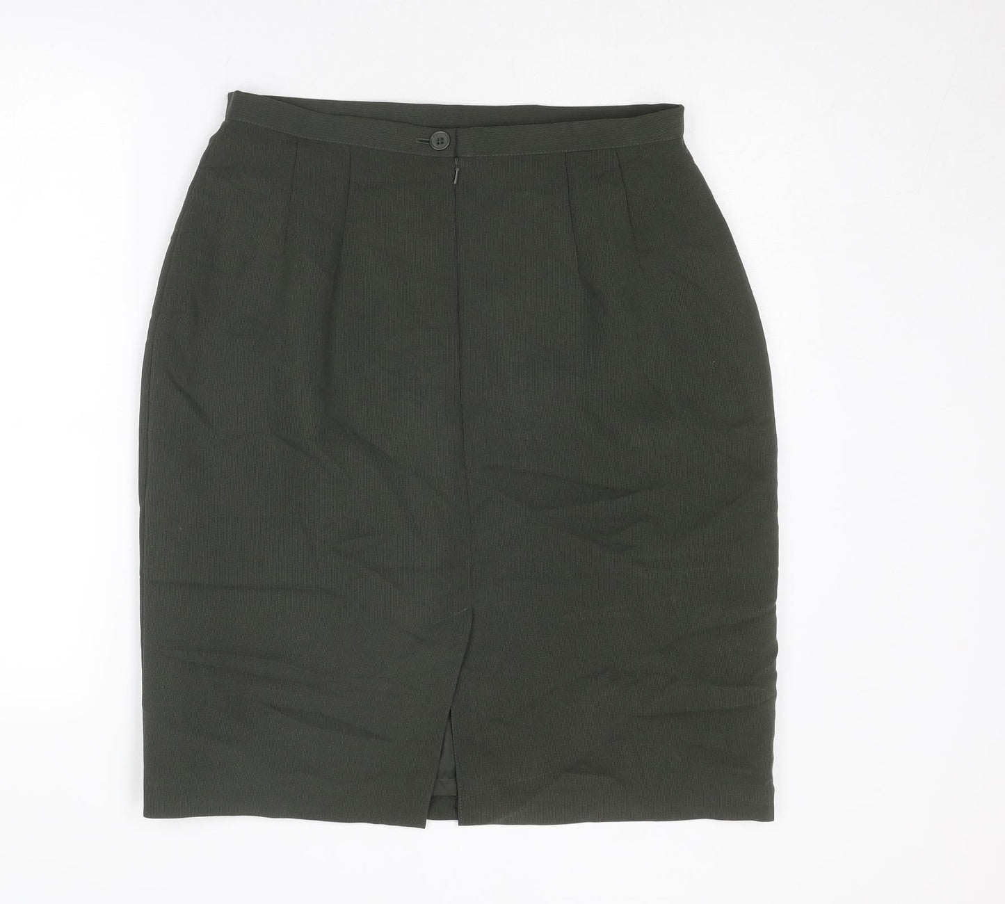 BHS Womens Green Polyester Straight & Pencil Skirt Size 18 Zip