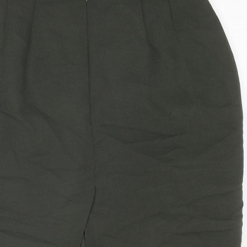 BHS Womens Green Polyester Straight & Pencil Skirt Size 18 Zip