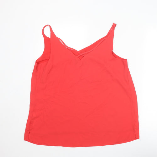Dorothy Perkins Womens Red Polyester Camisole Tank Size 16 V-Neck