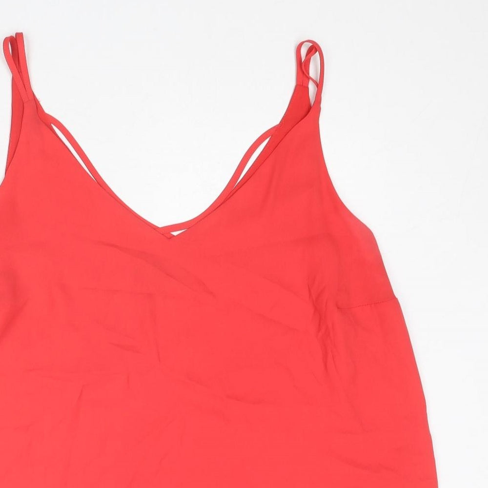 Dorothy Perkins Womens Red Polyester Camisole Tank Size 16 V-Neck