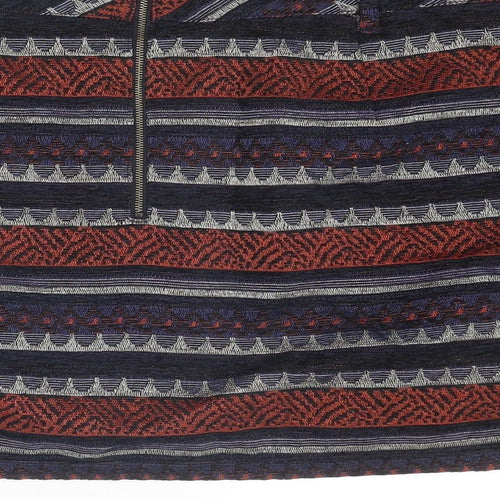 Indigo Womens Multicoloured Geometric Polyester A-Line Skirt Size 20 Zip