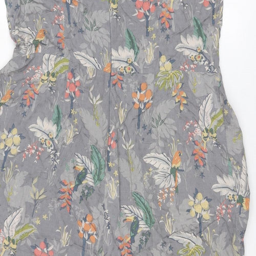 NEXT Womens Grey Geometric Viscose Jumpsuit One-Piece Size 16 Zip