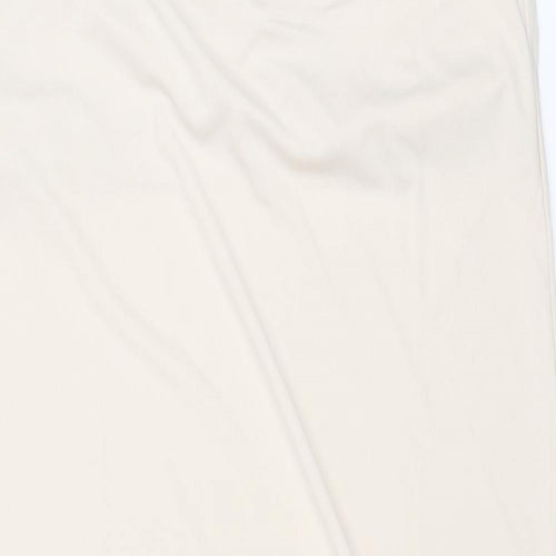 H&M Womens Beige Polyester Slip Dress Size M Cowl Neck Pullover