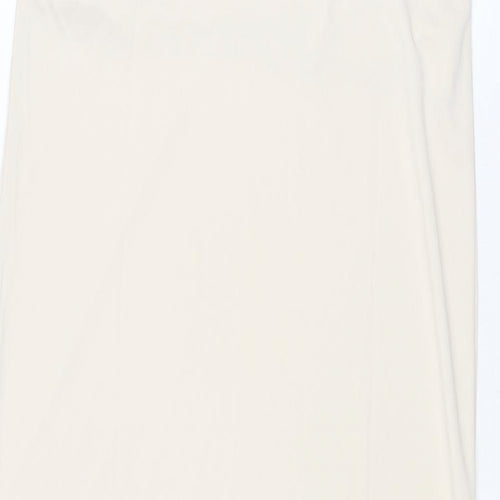 H&M Womens Beige Polyester Slip Dress Size M Cowl Neck Pullover