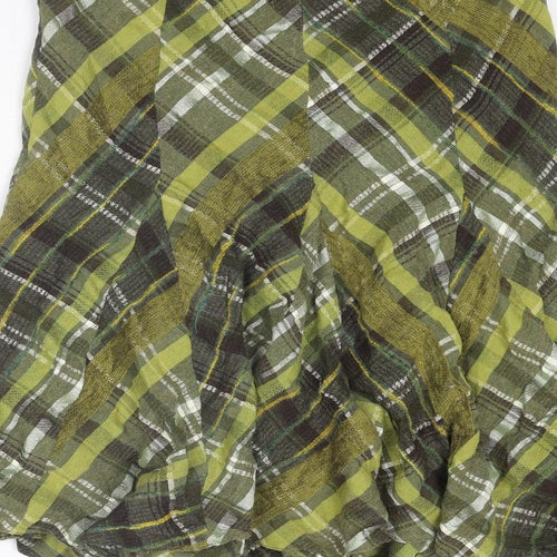 Principles Womens Green Plaid Viscose Swing Skirt Size 14
