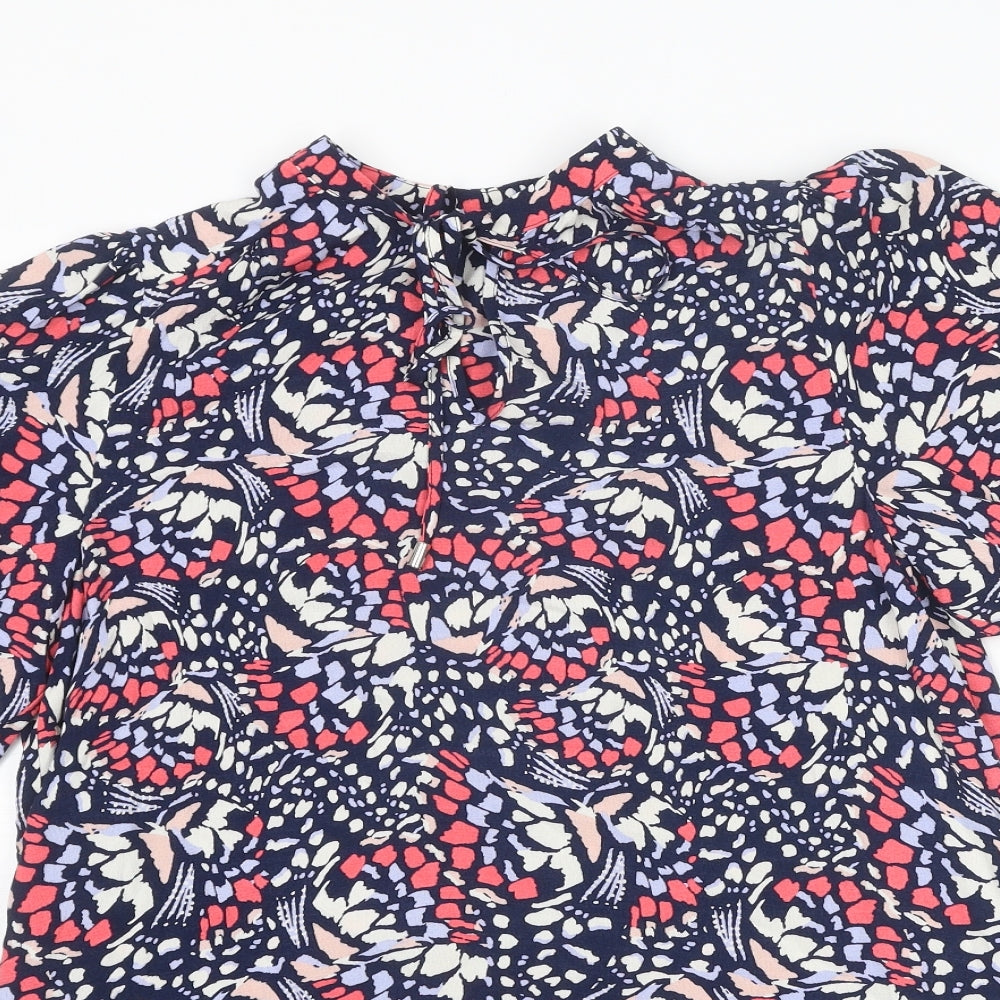 Marks and Spencer Womens Multicoloured Geometric Viscose A-Line Size 12 Round Neck Tie
