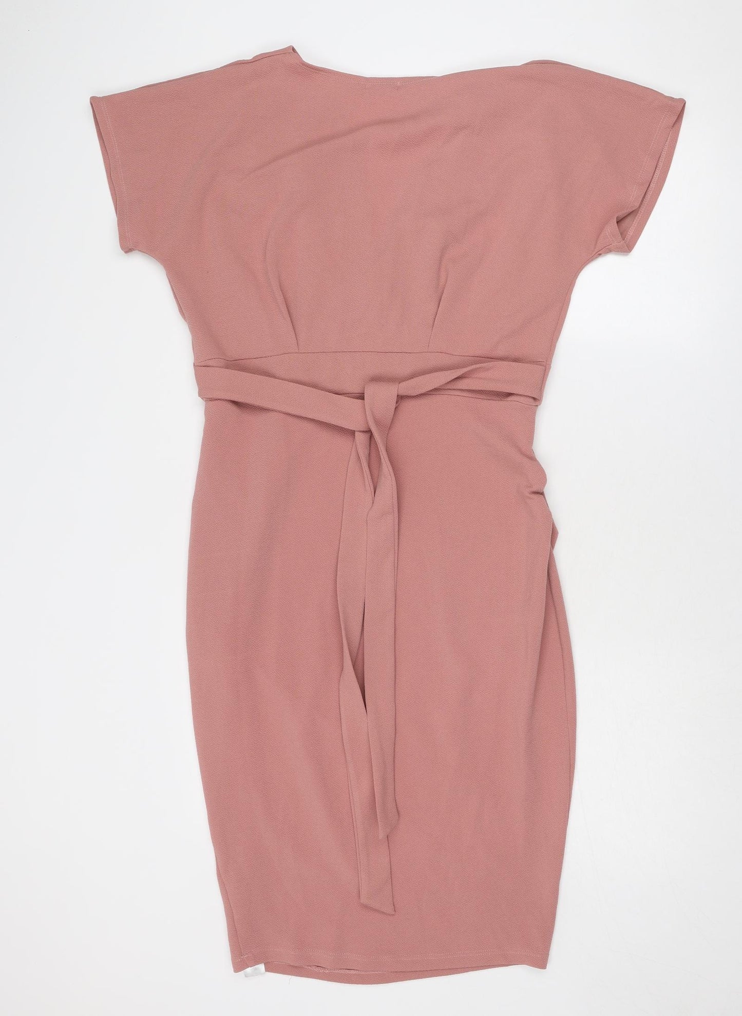 Boohoo Womens Pink Polyester A-Line Size 12 V-Neck Pullover