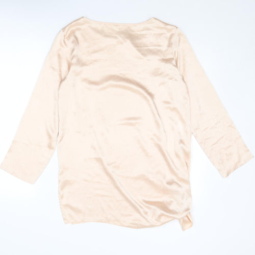 St Michael Womens Pink Polyester Basic Blouse Size 8 Boat Neck - Size 8-10