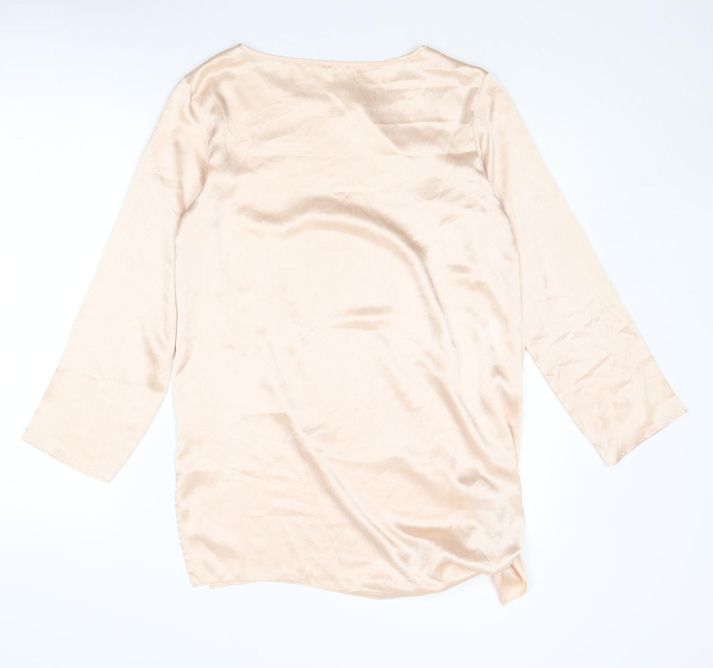 St Michael Womens Pink Polyester Basic Blouse Size 8 Boat Neck - Size 8-10