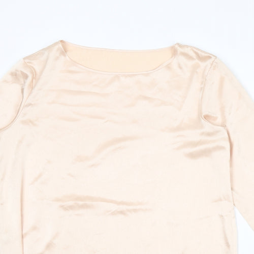 St Michael Womens Pink Polyester Basic Blouse Size 8 Boat Neck - Size 8-10