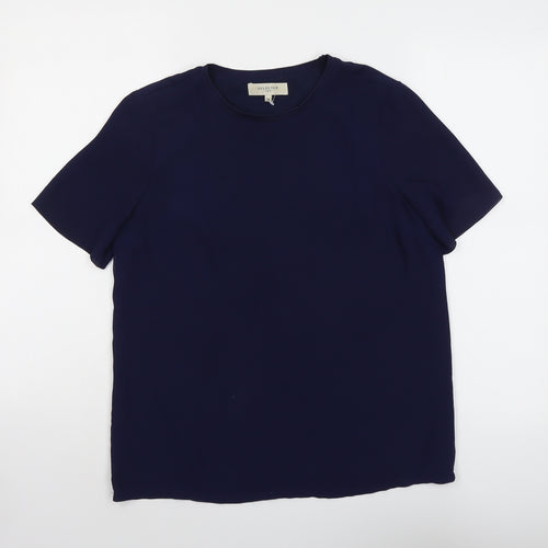 Selected Femme Womens Blue Polyester Basic T-Shirt Size 8 Round Neck