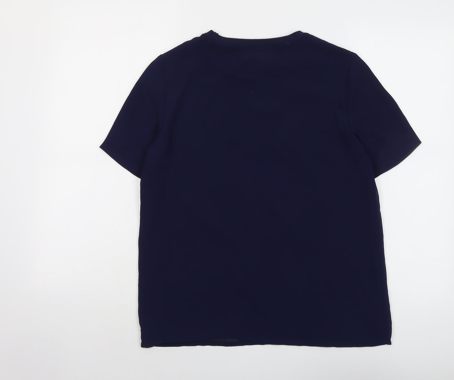 Selected Femme Womens Blue Polyester Basic T-Shirt Size 8 Round Neck