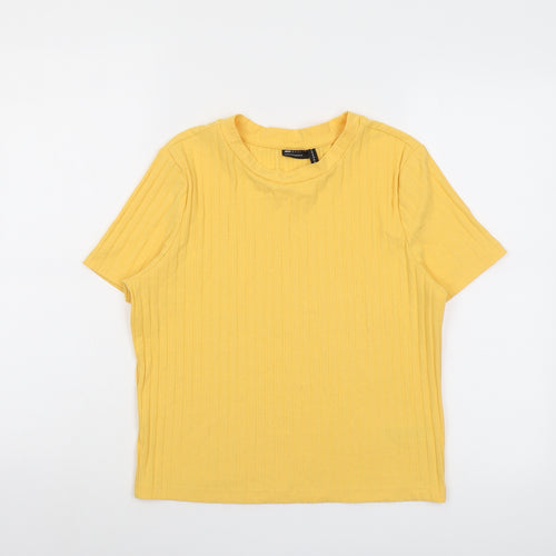 ASOS Womens Yellow Cotton Basic T-Shirt Size 18 Round Neck