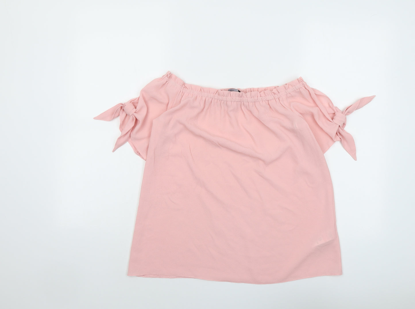 Dorothy Perkins Womens Pink Polyester Basic Blouse Size 8 Off the Shoulder