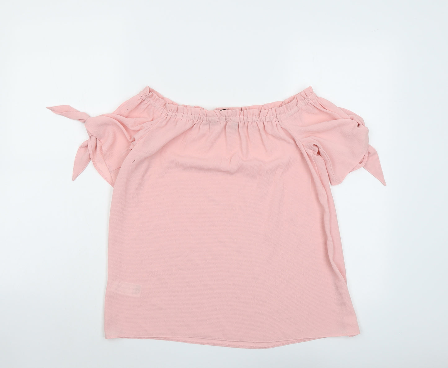 Dorothy Perkins Womens Pink Polyester Basic Blouse Size 8 Off the Shoulder