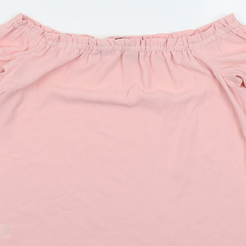 Dorothy Perkins Womens Pink Polyester Basic Blouse Size 8 Off the Shoulder