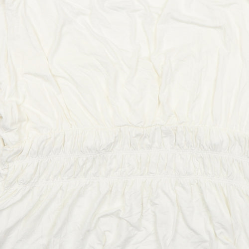 Marks and Spencer Womens Ivory Viscose Basic Blouse Size 18 Square Neck