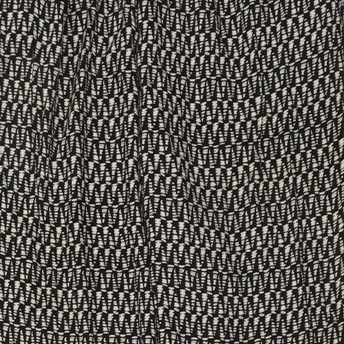 Saloos Womens Black Geometric Viscose Trousers Size 18 L22 in Regular Drawstring