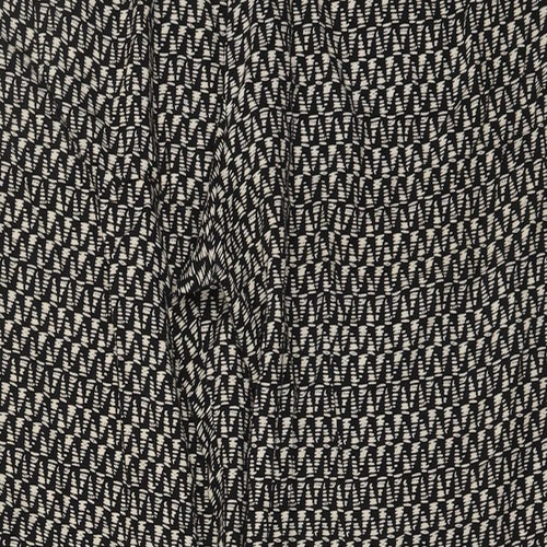 Saloos Womens Black Geometric Viscose Trousers Size 18 L22 in Regular Drawstring