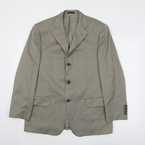 Marks and Spencer Mens Green Wool Jacket Suit Jacket Size 40 Regular