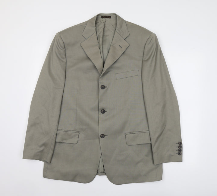 Marks and Spencer Mens Green Wool Jacket Suit Jacket Size 40 Regular