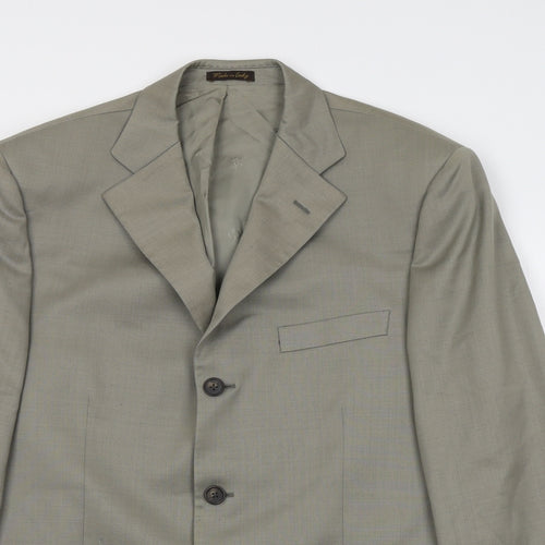 Marks and Spencer Mens Green Wool Jacket Suit Jacket Size 40 Regular