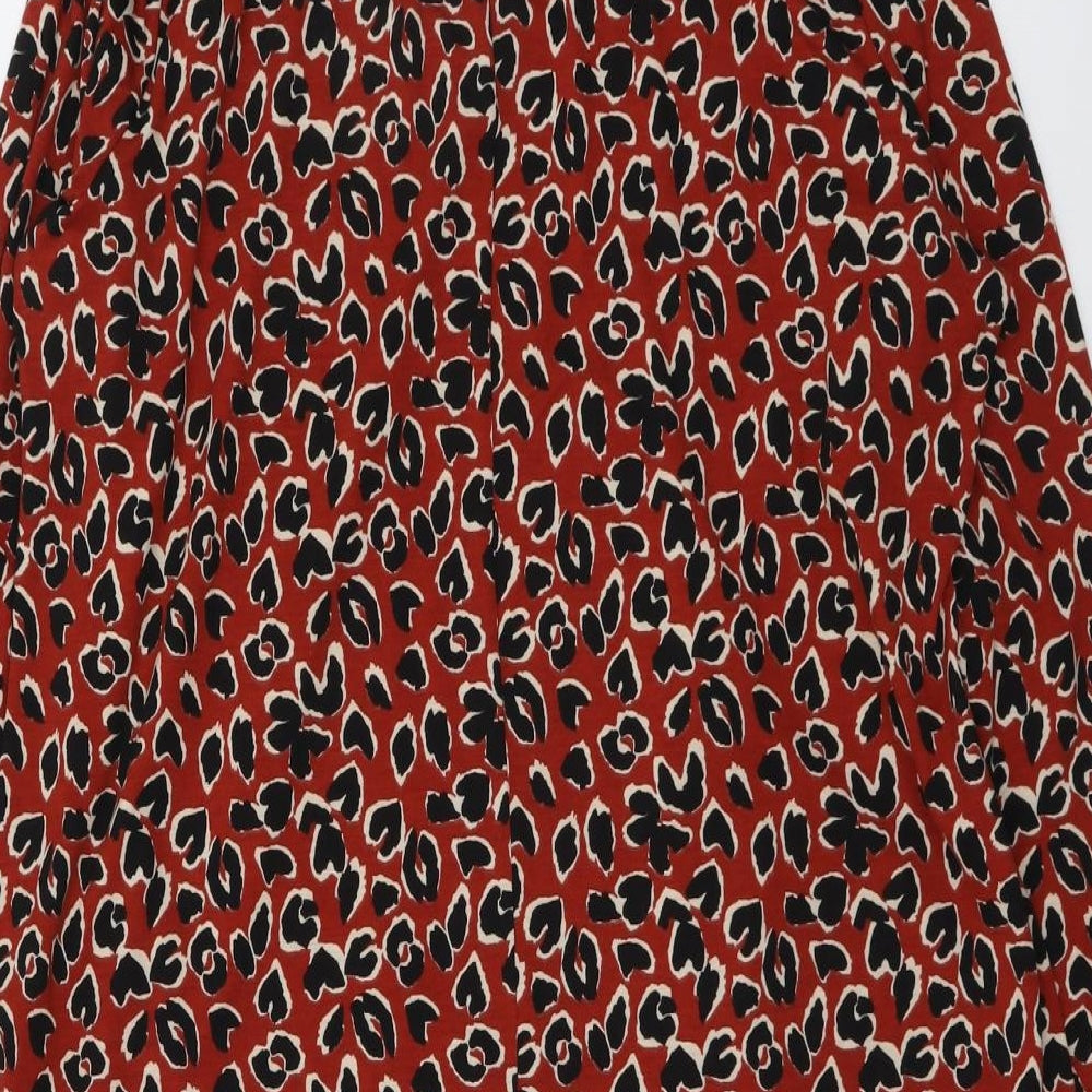 JD Williams Womens Red Geometric Polyester A-Line Size 24 Round Neck Pullover