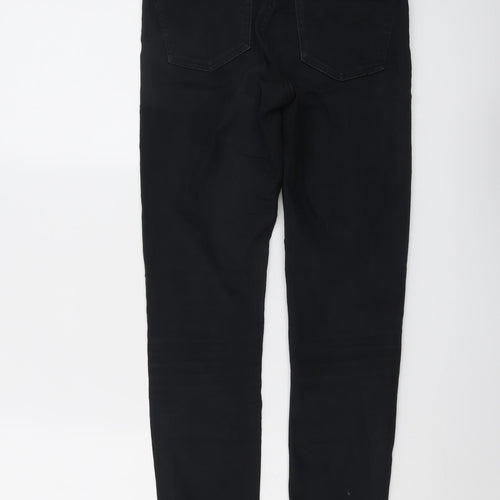 Topshop Womens Black Cotton Skinny Jeans Size 26 in L26 in Regular Button