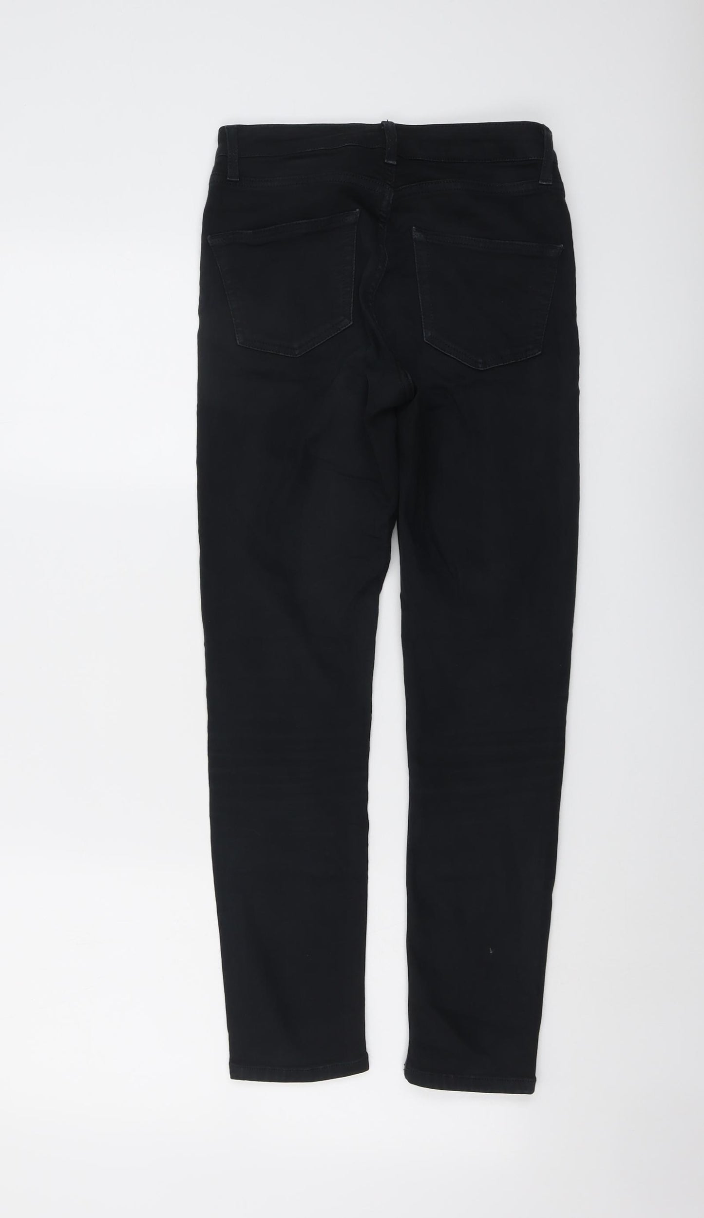 Topshop Womens Black Cotton Skinny Jeans Size 26 in L26 in Regular Button