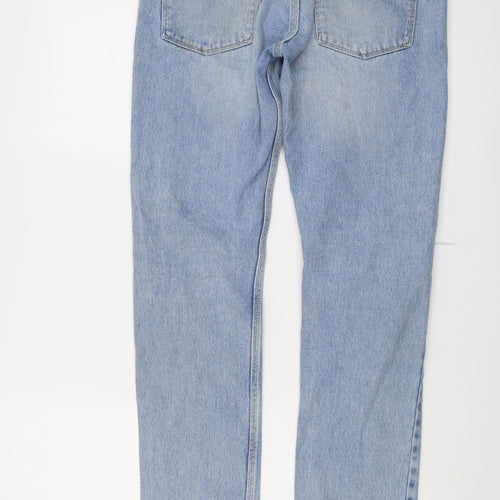 Topman Mens Blue Cotton Skinny Jeans Size 32 in L33 in Regular Button