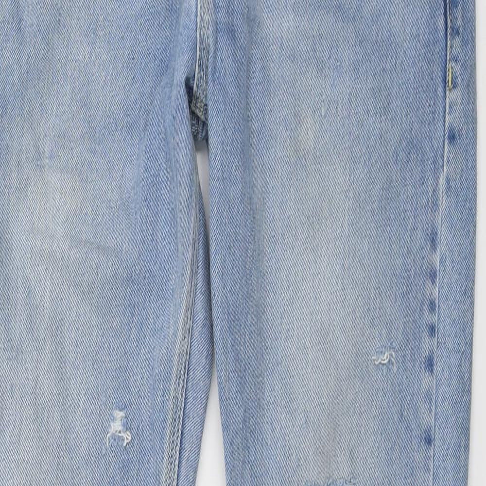 Topman Mens Blue Cotton Skinny Jeans Size 32 in L33 in Regular Button