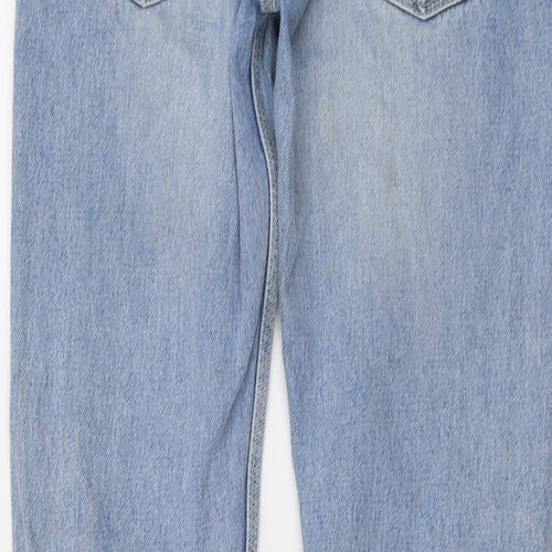 Topman Mens Blue Cotton Skinny Jeans Size 32 in L33 in Regular Button