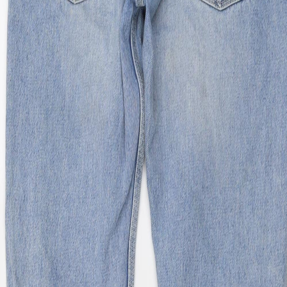 Topman Mens Blue Cotton Skinny Jeans Size 32 in L33 in Regular Button