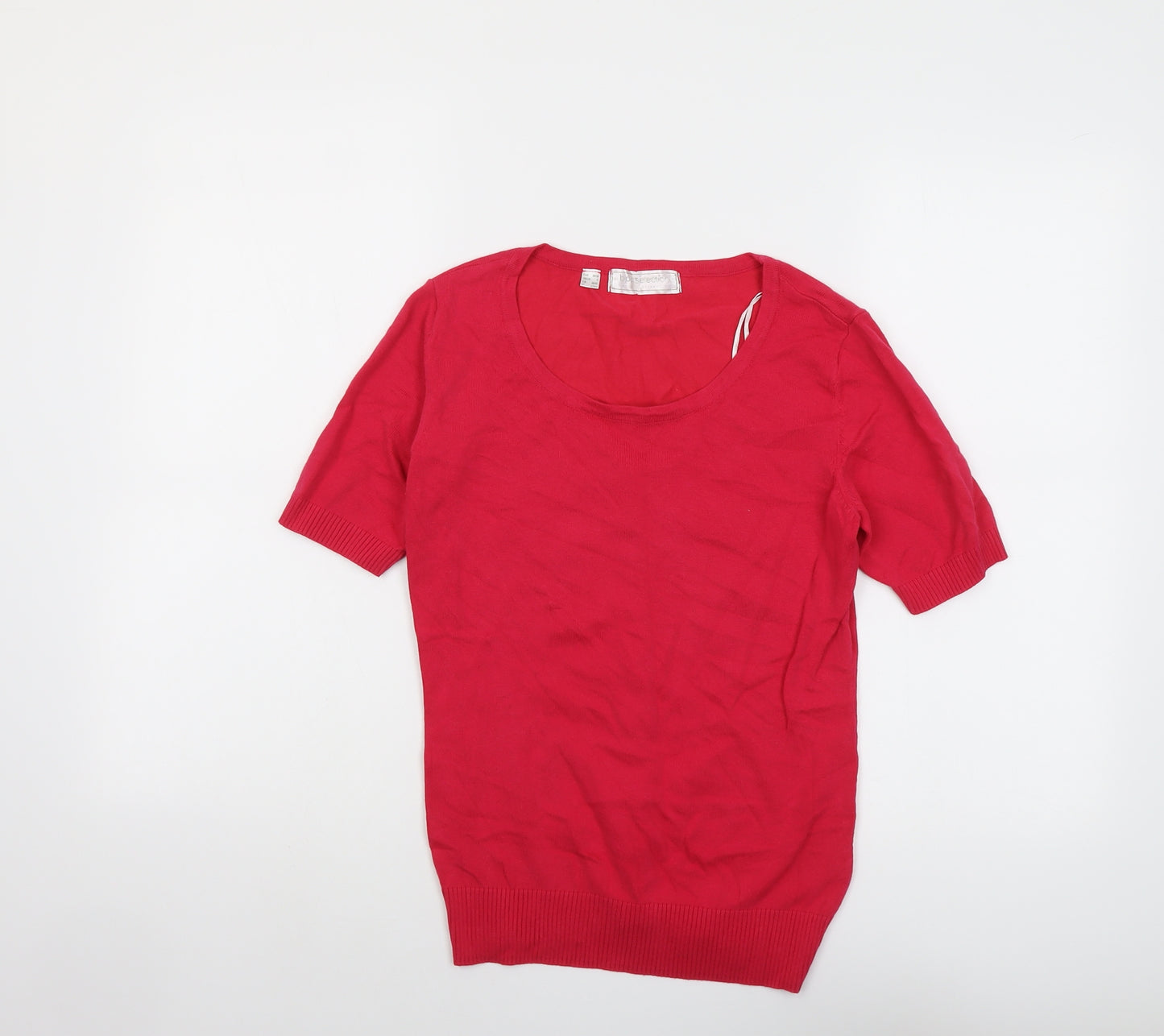 BPC Selection Womens Pink Round Neck Cotton Pullover Jumper Size S